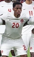 Jonathan David playing for Canada at the 2022 FIFA World Cup