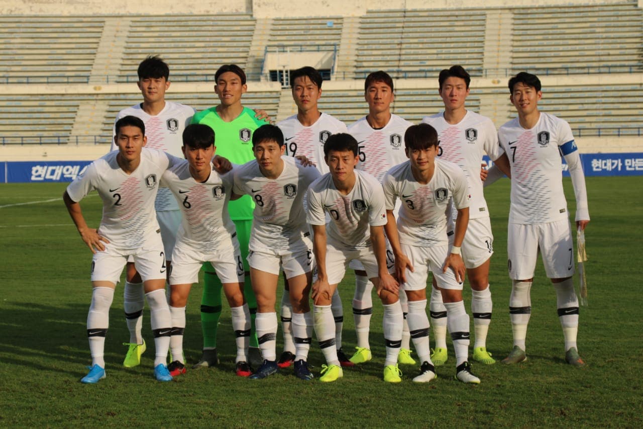 South Korea national football team before a 2022 FIFA World Cup qualifier